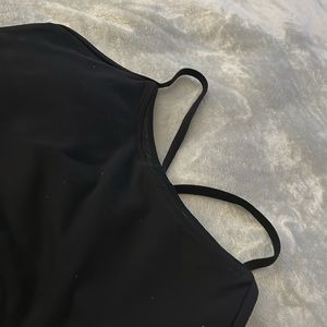 Black Lululemon Tank Top Double Layered Mesh Details